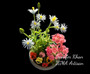 OOAK Garden Urn Composition by Jennifer Khan IGMA Artisan ~ Dolls House Miniatures ~ 12th Scale ~ Cold Porcelain Flowers-Miniature Flower - Dollhouse Flower- Jennifer Khan