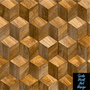 Carmel Wood Square Parquet Flooring Luxury Wallpaper - Dollhouse Wallpaper - Miniature Wallpaper