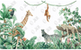 Jungle Animals Mural - Luxury Dollhouse Miniature Wallpaper - Dollhouse Wallpaper - 6th to 144th Scale