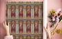Cantwell Elegance  Luxury Dollhouse Miniature Wallpaper - Minaiture Flooring - Dollhouse Ceiling - Dollhouse Miniature