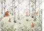Woodland Family Mural Luxury Dollhouse Wallpaper - Dollhouse Miniature - 6th to 144th Scale - Miniature Flooring