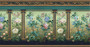 Tiffi Botanical Wall Design Dollhouse Miniature Wallpaper - All Scales Available - Self Adhesive And Fabrics - Miniature