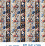 Valli Floral Stripe Dollhouse Miniature Wallpaper - All Scales Available - Self Adhesive And Fabrics - Miniature