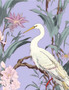 Egret Flowers Dollhouse Miniature Wallpaper - All Scales Available - Self Adhesive And Fabrics - Miniature