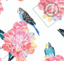 Blue Budgie Miniature Wallpapers - Dollhouse Wallpaper