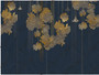 Golden Leaves Mural  Dollhouse Miniature Wallpaper - All Scales Available - Paper, Self Adhesive or Fabric - Miniature Paper
