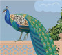Peacock Arches - Dollhouse Miniature Wallpaper - All Scales Available - Papers, Self Adhesive And Fabrics