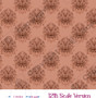 Copper Damask - Dollhouse Miniature Wallpaper - All Scales Available - Papers, Self Adhesive And Fabrics