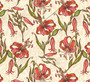 Tiger Lily Tangle Dollhouse Miniature Wallpaper - All Scales Available - Self Adhesive And Fabrics - Miniature