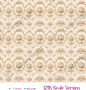 French Floral Rococo Dollhouse Miniature Wallpaper - All Scales Available - Self Adhesive And Fabrics - Miniature