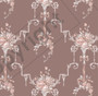Palazzo Garden Red Duo Dollhouse Miniature Wallpaper - All Scales Available - Self Adhesive And Fabrics - Miniature