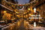 A Christmas Street Dollhouse Miniature Wallpaper - All Scales Available - Self Adhesive And Fabrics - Miniature
