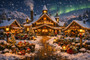 Santa Workshop Dollhouse Miniature Wallpaper - All Scales Available - Self Adhesive And Fabrics - Miniature