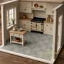 Sandstone Floor Tiles  - Dollhouse Miniature Flooring Paper-All Scales Available -Papers, Self Adhesive And Fabrics-Miniature Wallpaper
