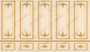 The Gilded Riviera Panel With Border - Dollhouse Miniature Wallpaper - All Scales Available - Papers, Self Adhesive And Fabrics