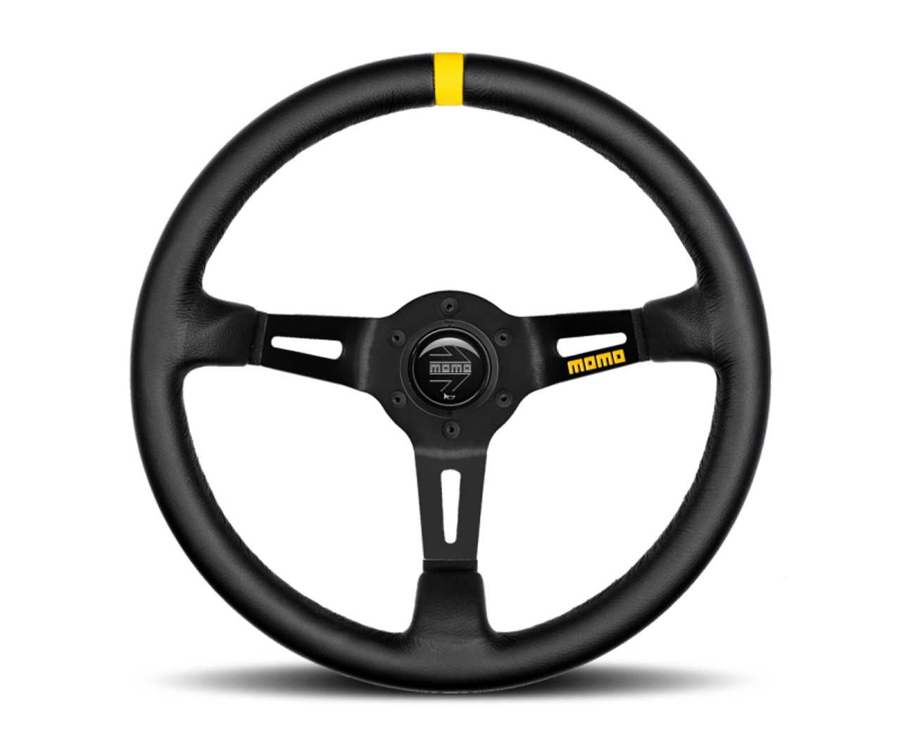 週間売れ筋 MOMO MOD08 Leather/Black Black - mm 350 Wheel Steering パーツ