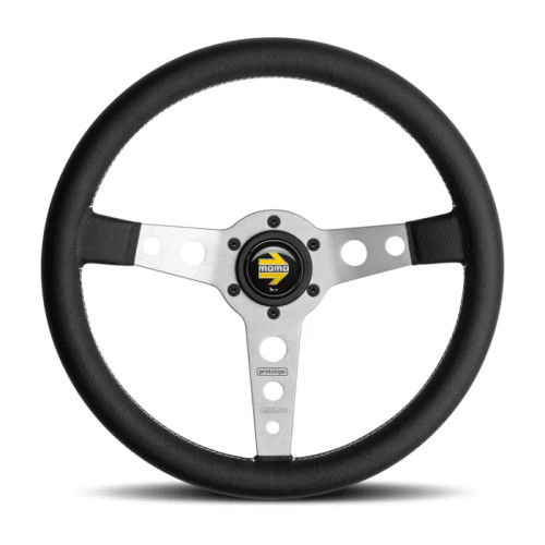 MOMO Prototipo 6C Steering Wheel 350 mm - Black Leather/Grey