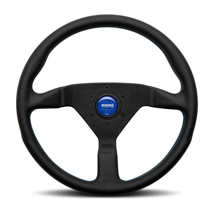 MOMO Montecarlo Steering Wheel 350 mm - Black Leather/Blue Stitch
