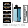 Clear X Clear Pink Dinner Lady 50K Disposable Vape Specifications