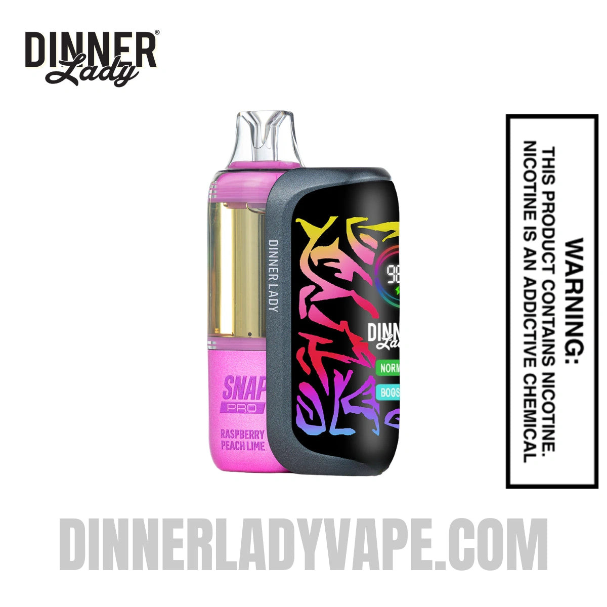 Raspberry Peach Lime Dinner Lady Snap Pro 35K Disposable Vape Kit