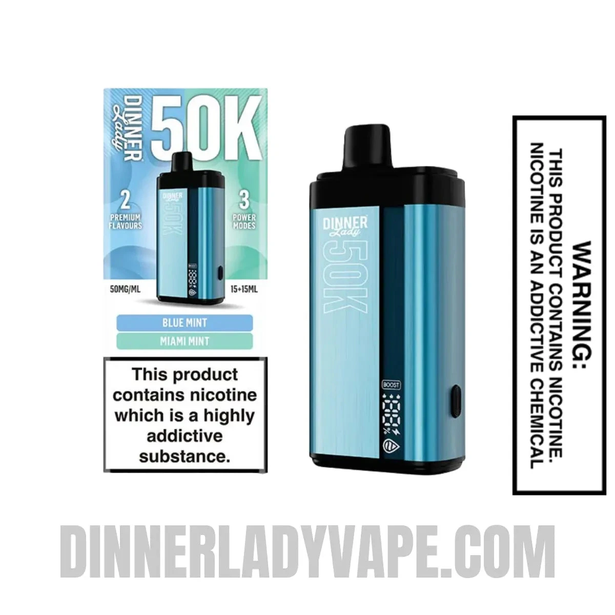 Blue Mint x Miami Mint Dinner Lady 50K Disposable Vape  With Package Box