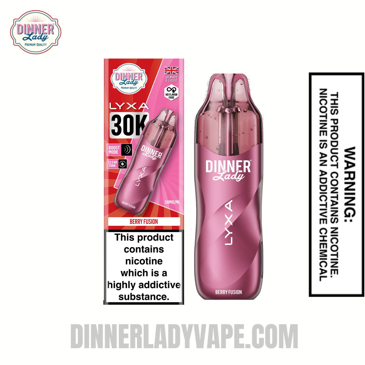 Berry Fusion Dinner Lady LYXA 30K Disposable Vape With Package Box