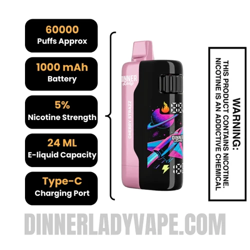Cherry Strazz Dinner Lady Galax 60K Disposable Vape Specifications