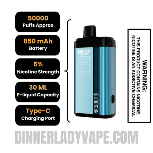 Clear X Clear Pink Dinner Lady 50K Disposable Vape Specifications