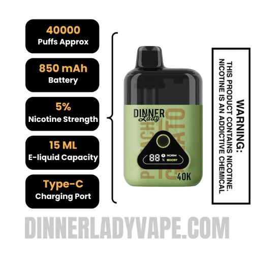 Pistachio Gelato Dinner Lady Desserts 40K Disposable Vape Specifications