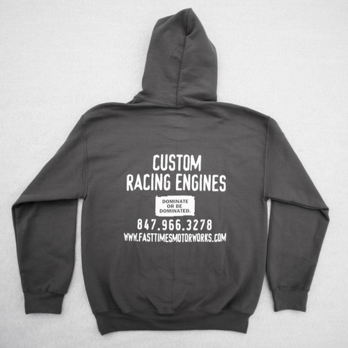 FASTTIMES HOODIES , HEATHER GREY, DOMINATE OR BE DOMINATED GRAPHIC ON BACK