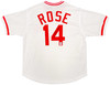 Cincinnati Reds Pete Rose Autographed White Jersey JSA Stock #202353