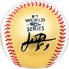 Framber Valdez Autographed Official 2022 Gold World Series Gold MLB Baseball Houston Astros Beckett BAS Witness Stock #215401