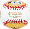 Framber Valdez Autographed Official 2022 Gold World Series Gold MLB Baseball Houston Astros Beckett BAS Witness Stock #215401