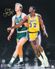 Larry Bird Signed Celtics Action With Magic Johnson Spotlight 16x20 Photo - Larry Bird Authenticated