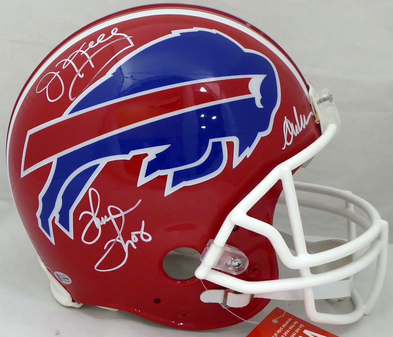 Buffalo Bills Team Greats Autographed Authentic Proline Full Size Red  Helmet With 3 Signatures Including Jim Kelly, Thurman Thomas & Andre Reed