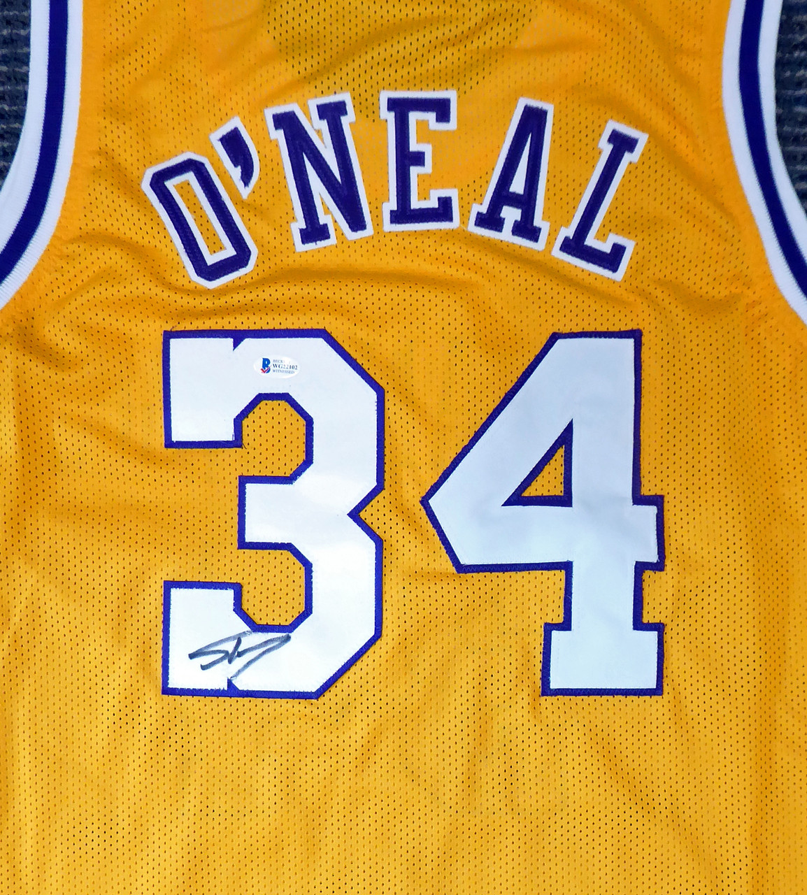 Shaquille O'Neal Signed Los Angeles Lakers Mitchell & Ness Gold NBA  Swingman Basketball Jersey