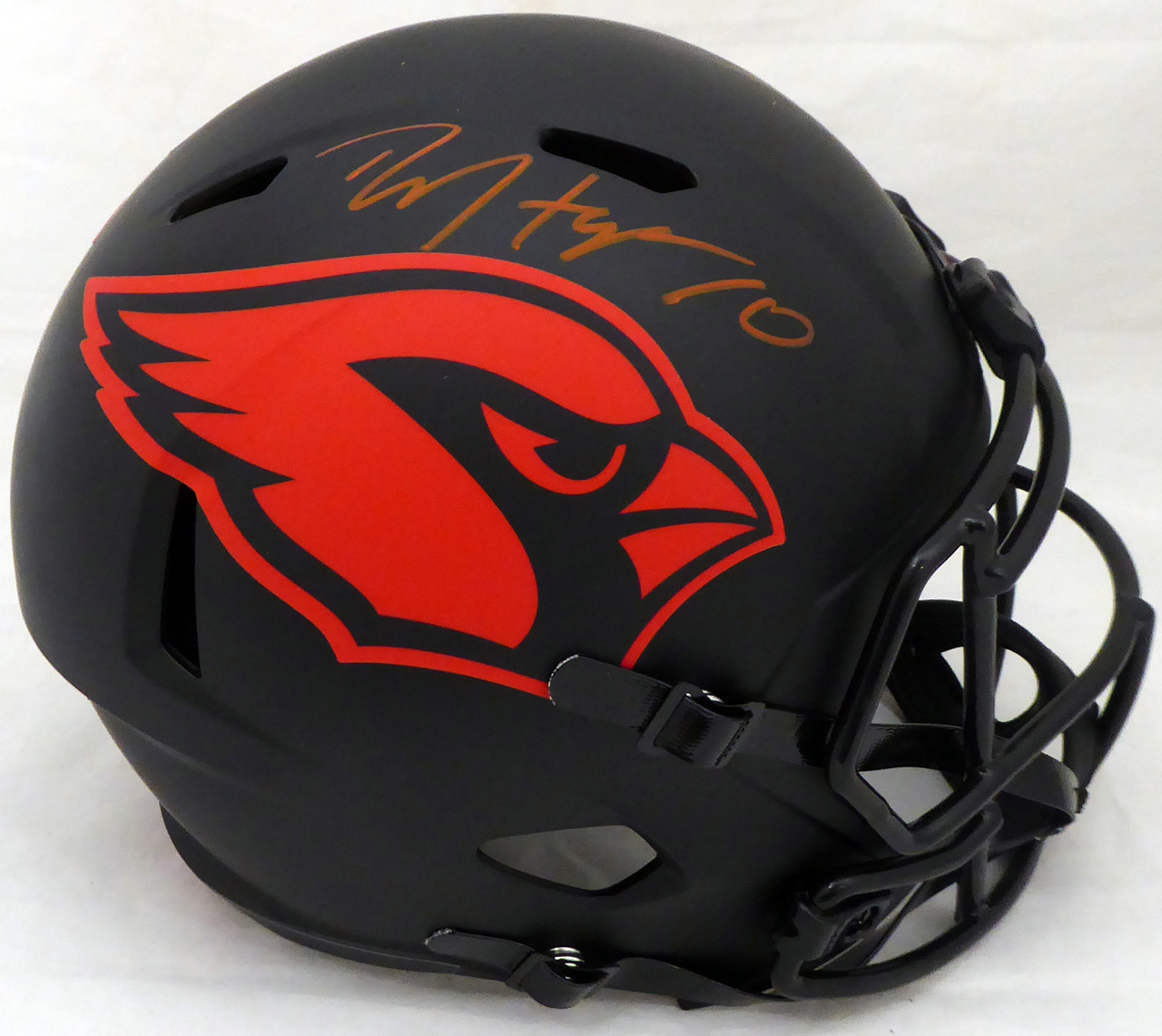 DeAndre Hopkins Autographed Arizona Cardinals Eclipse Black Full Size  Replica Speed Helmet Beckett BAS Stock #191103