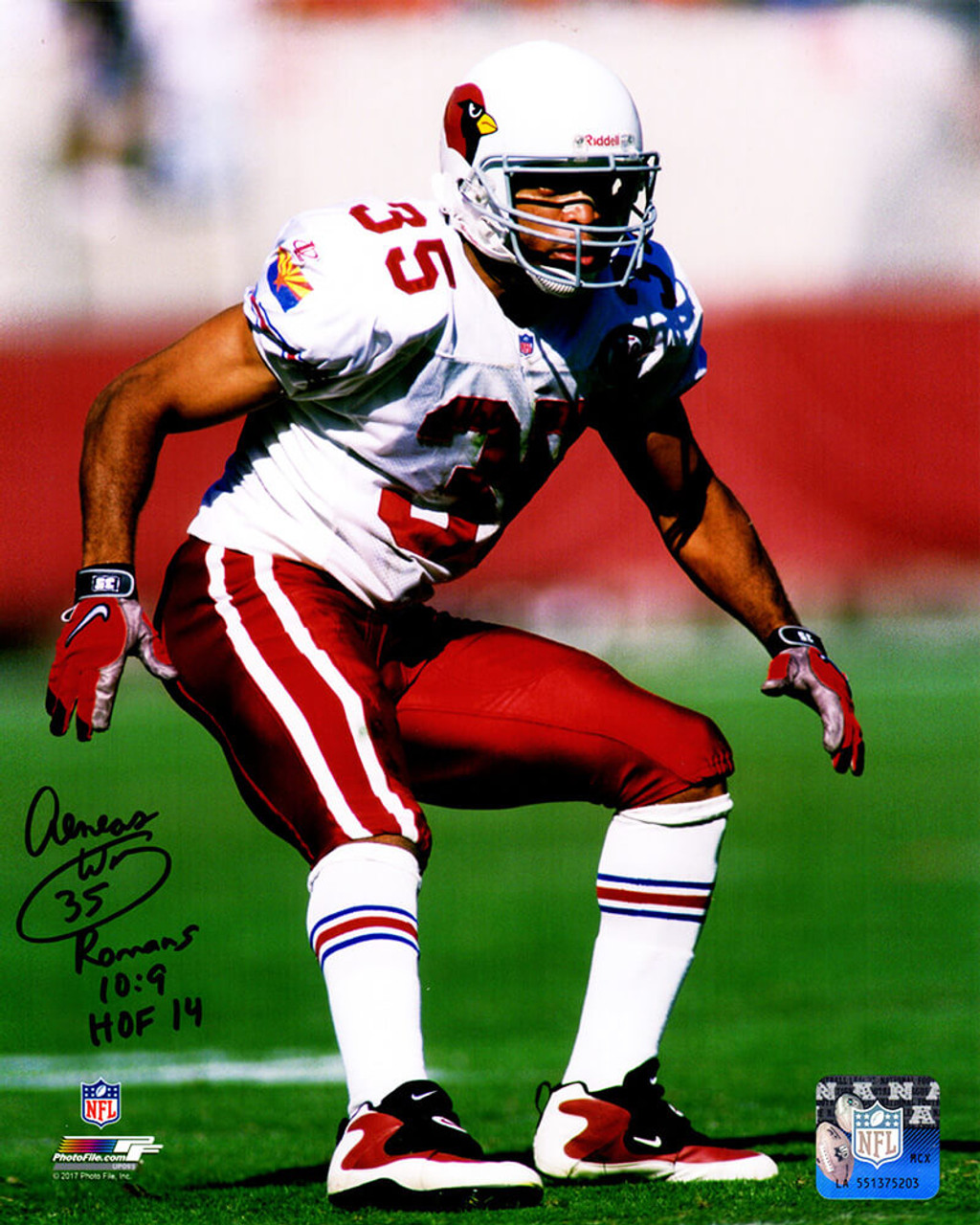 Aeneas Williams Signed Arizona Cardinals White Jersey Action 8x10 Photo  w/HOF'14