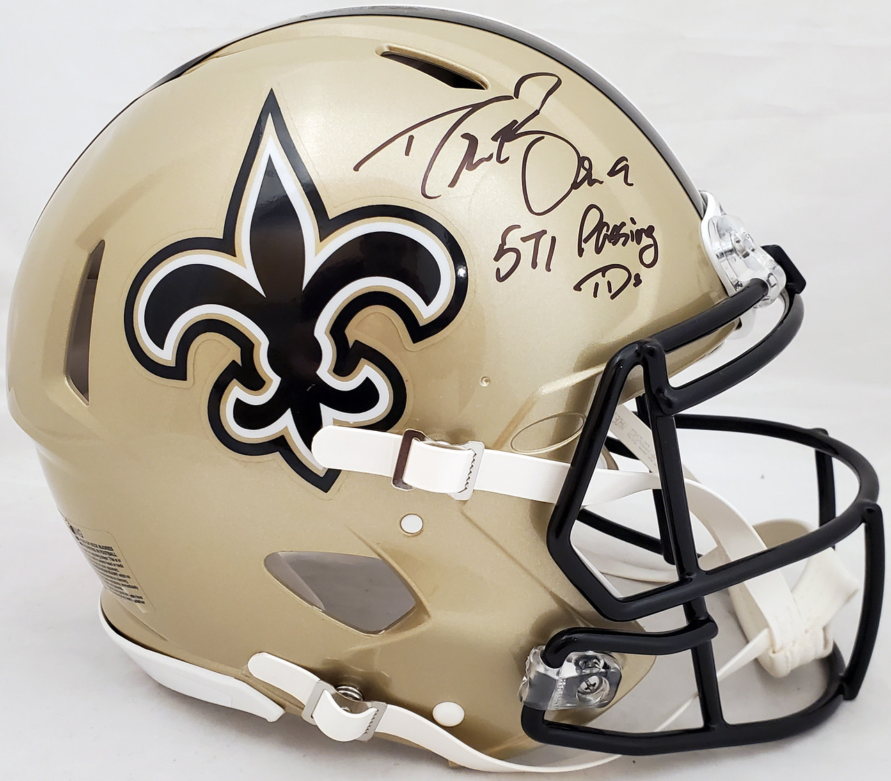 Drew Brees Autographed New Orleans Saints Lunar Eclipse Replica Full-Size  Football Helmet - BAS COA