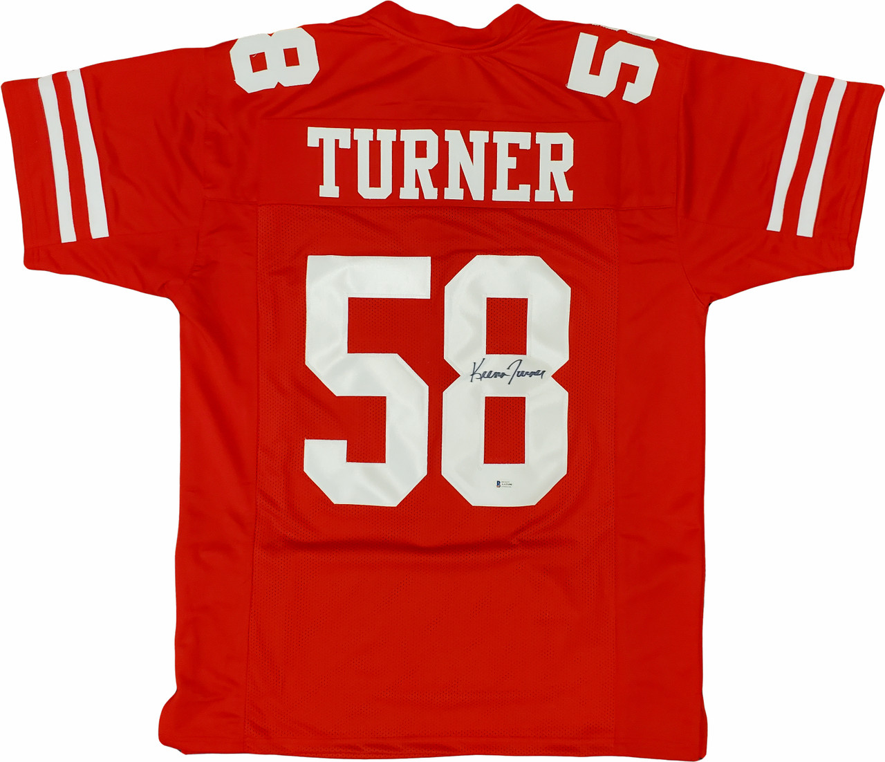 San Francisco 49ers Keena Turner Autographed Red Jersey Beckett BAS