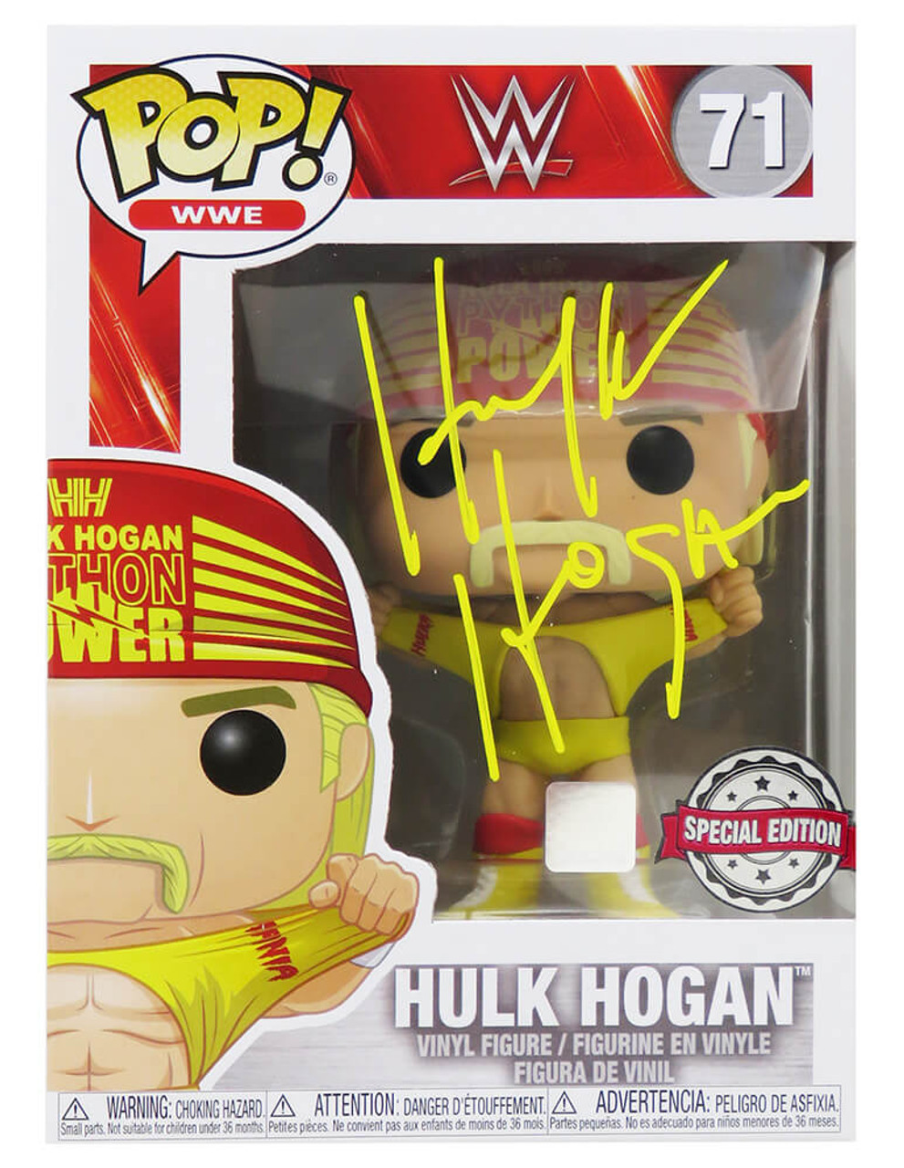 Hulk Hogan Signed WWE Wrestling Funko Pop Doll #71 - Schwartz Authentic