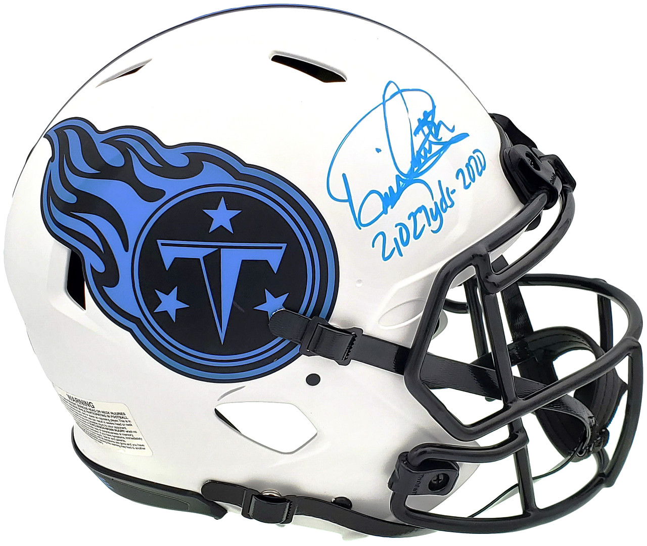 Derrick Henry Autographed Tennessee Titans Lunar Eclipse White Full Size  Authentic Speed Helmet '2027 Yds-2020' Beckett BAS QR Stock #197129