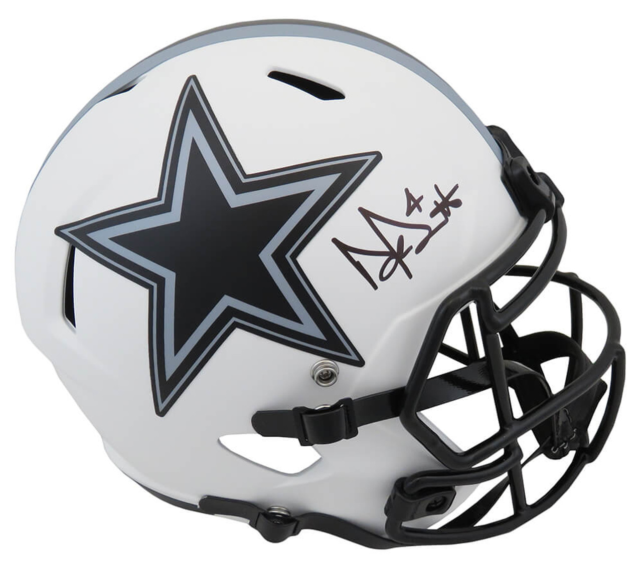 Dak Prescott Signed Dallas Cowboys Lunar Eclipse White Matte