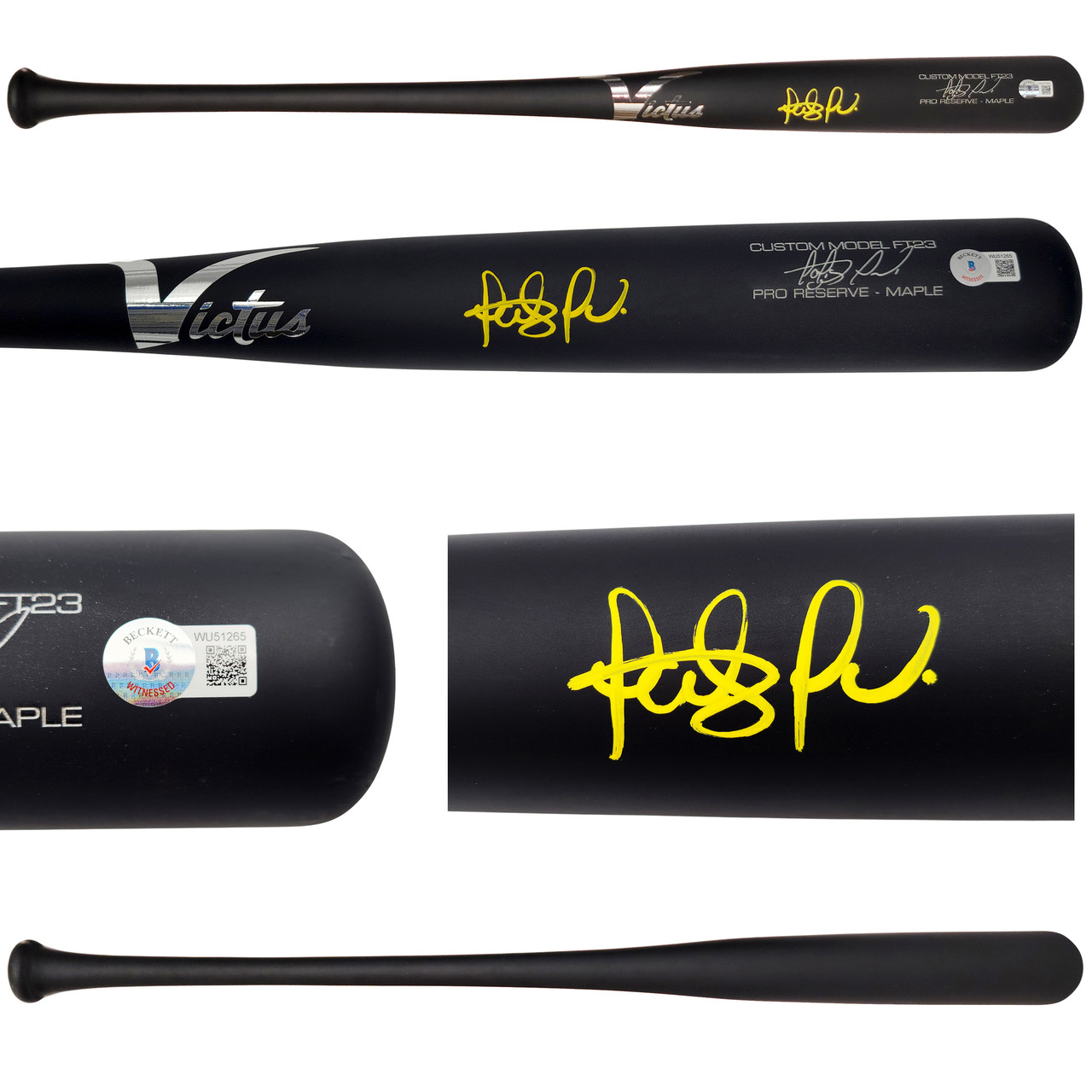 Fernando Tatis Jr. Autographed Matte Black Victus Game Model Bat San Diego  Padres Beckett BAS QR Stock #202588