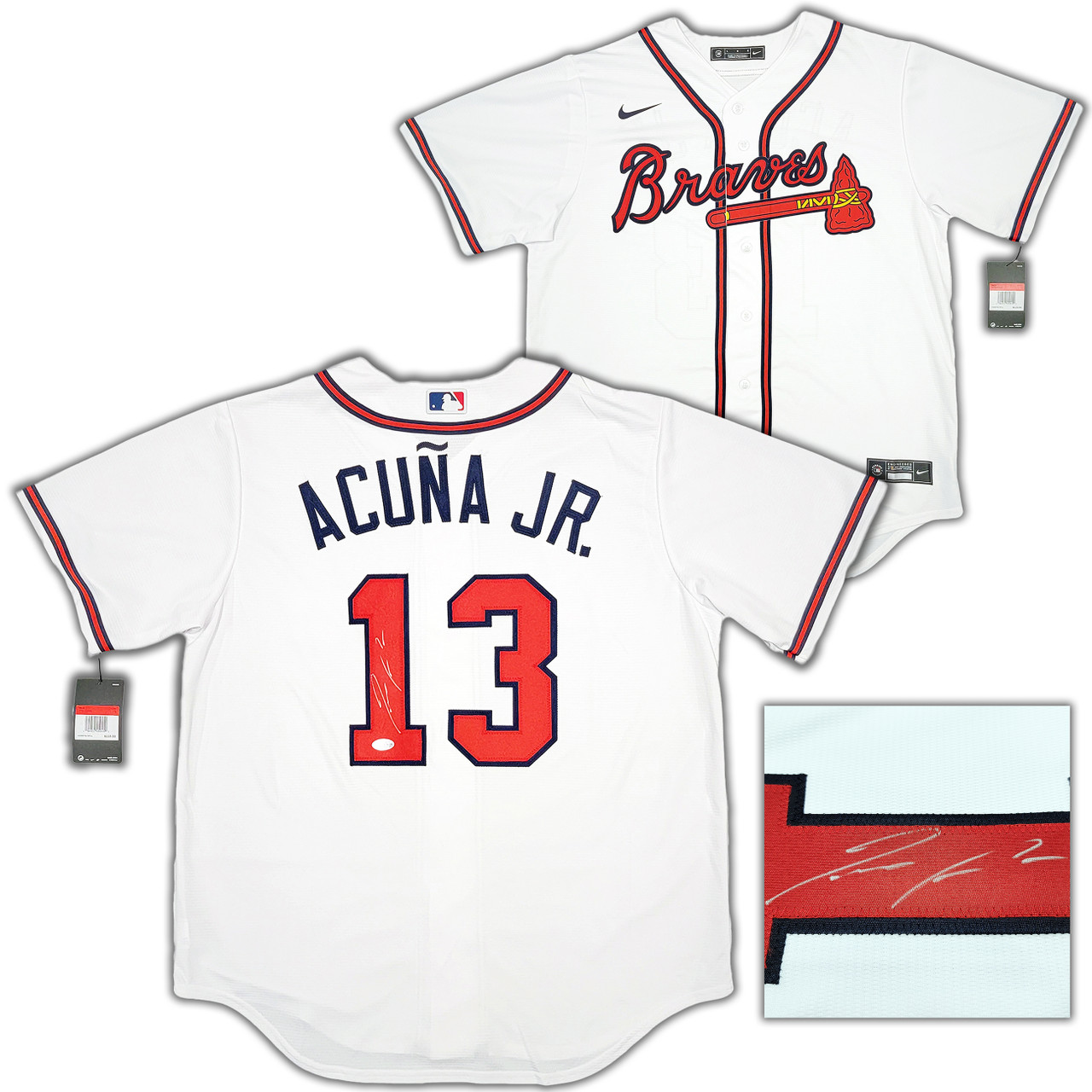 Nike Men's Ronald Acuna Jr. White Atlanta Braves Home Replica Player Name  Jersey, Fan Shop