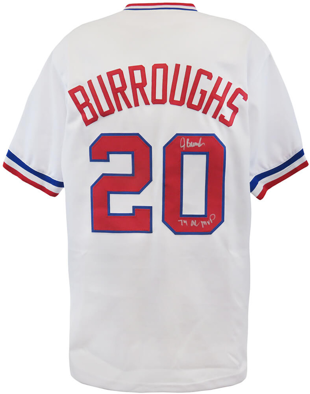 Texas Rangers Jeff Burroughs Signed White Jersey w/74 AL MVP - Schwartz  Authenticated