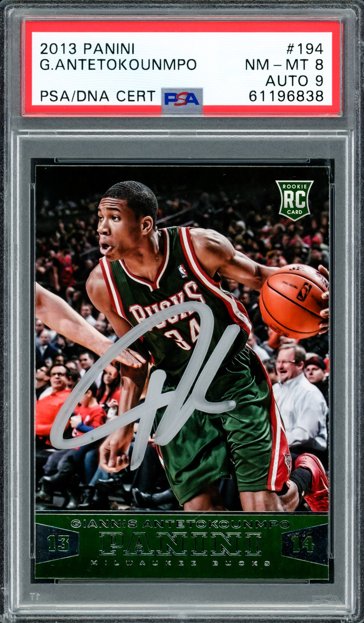 Graded 2013-14 UD SP Authentic Giannis Antetokounmpo #36 Rookie RC Card PSA  10