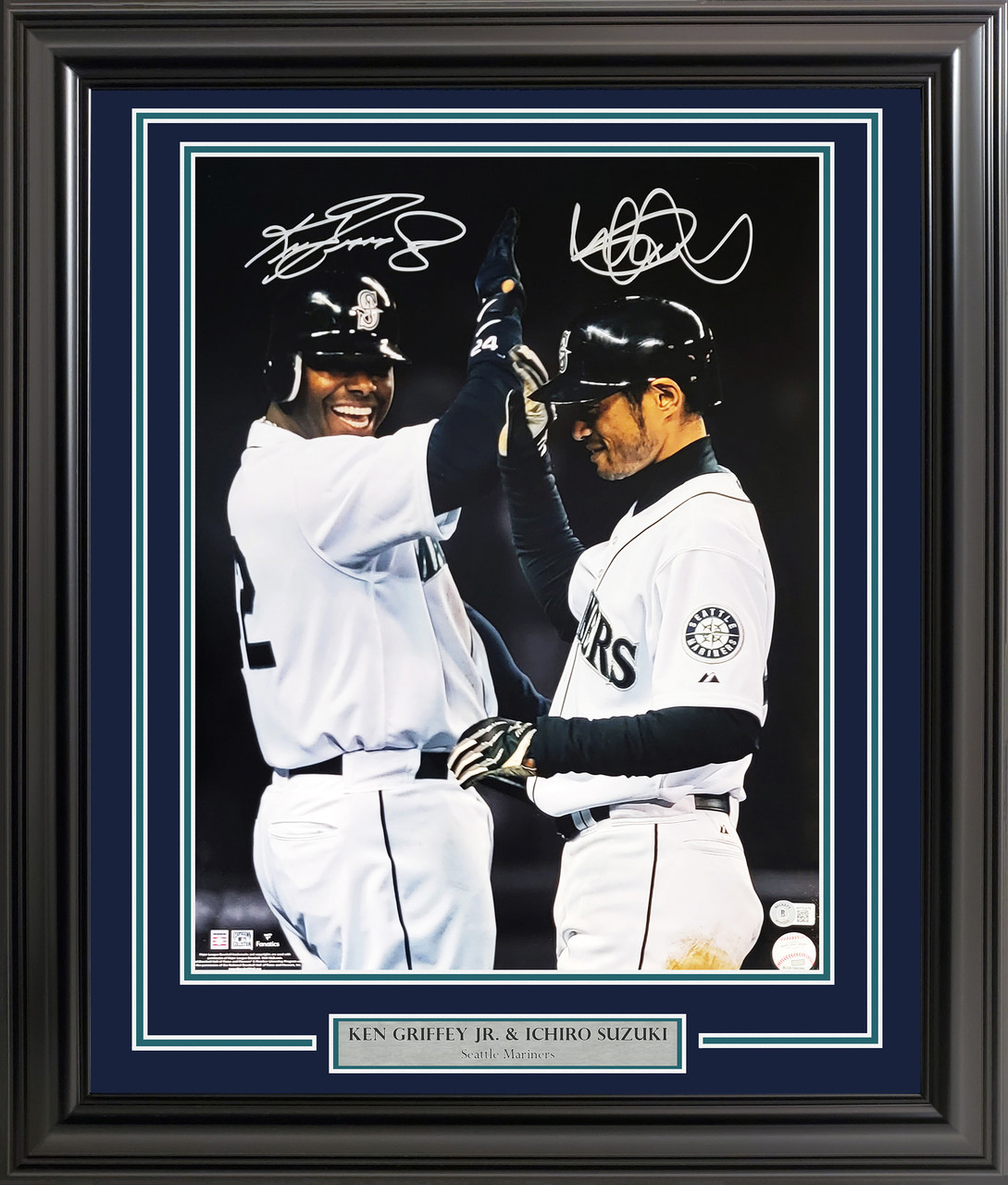 Vintage Ken Griffey Jr . Autographed Seattle Mariners Teal 