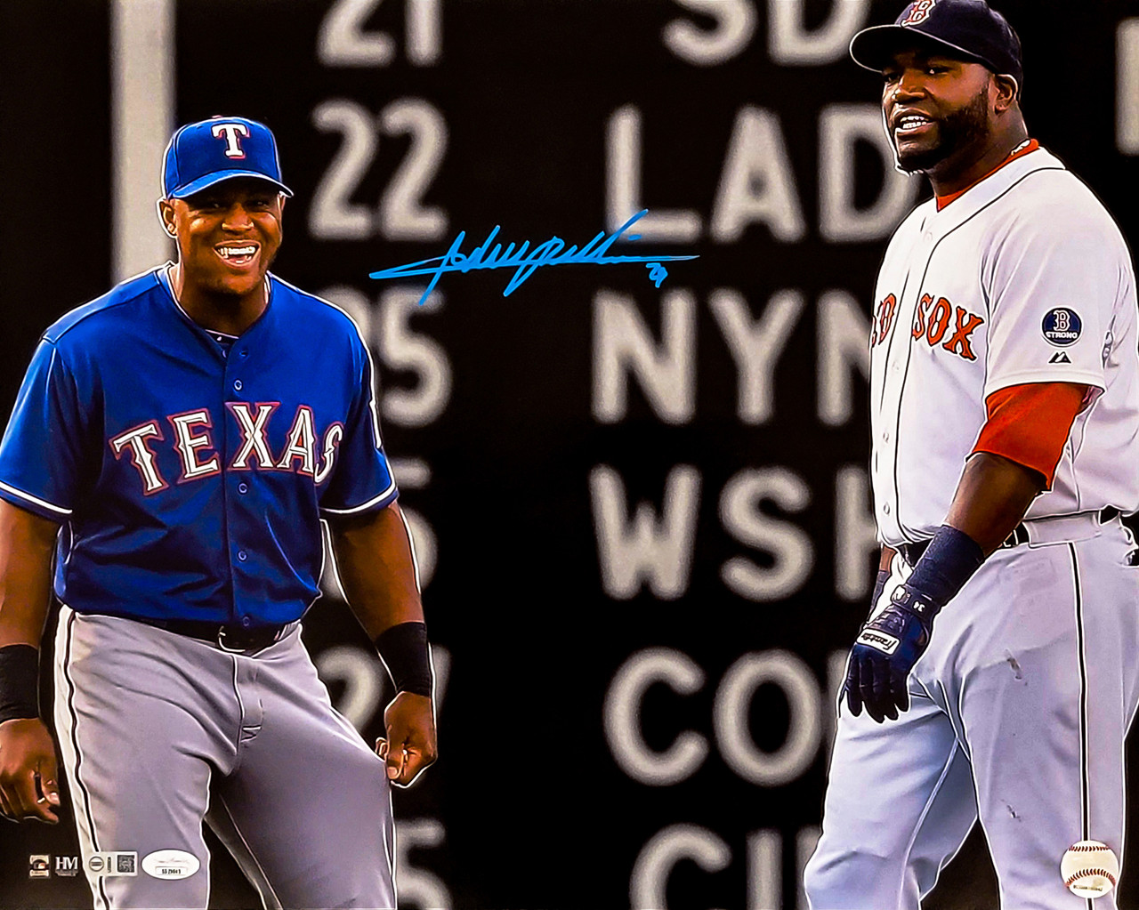 Adrian Beltre Autographed 16x20 Photo Texas Rangers With David