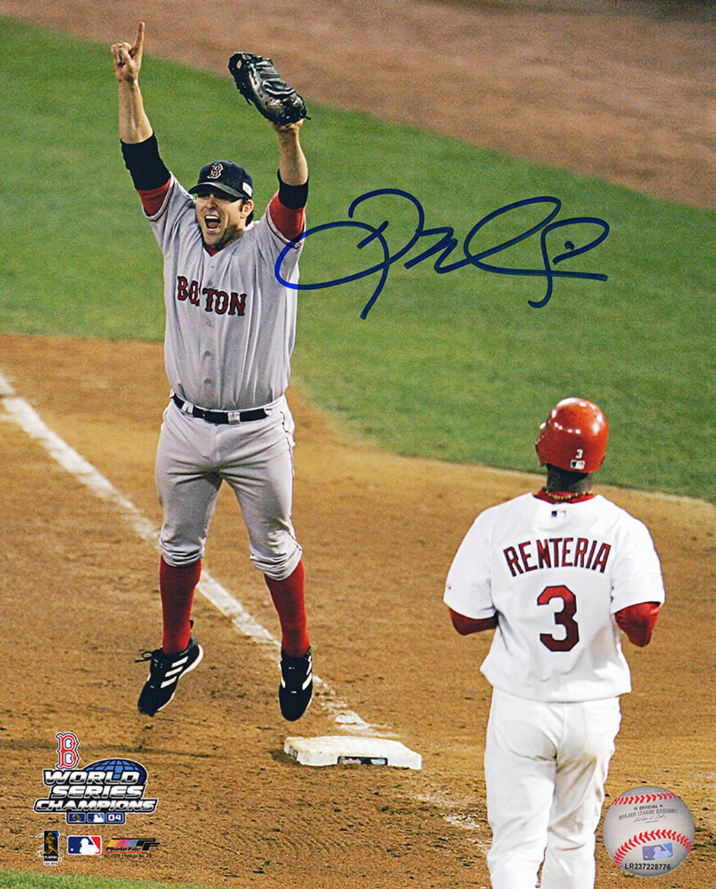 Doug Mientkiewcz Signed Boston Red Sox 2004 World Series Final Out 8x10  Photo - Schwartz Authenticated